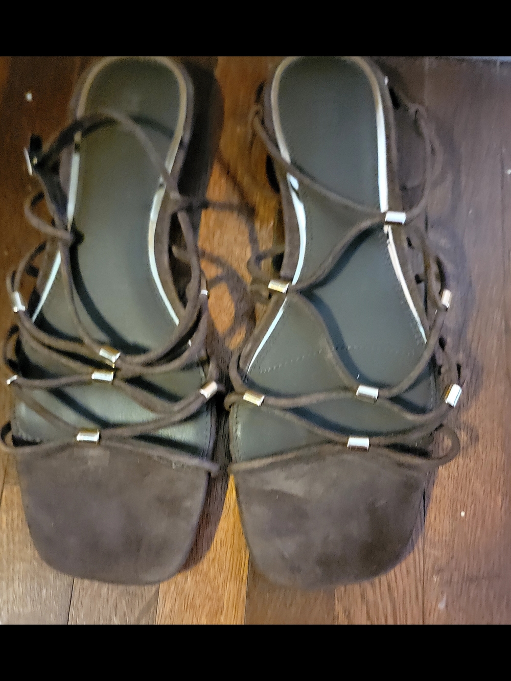 Women's Brown Strappy Lace-Up Sandals